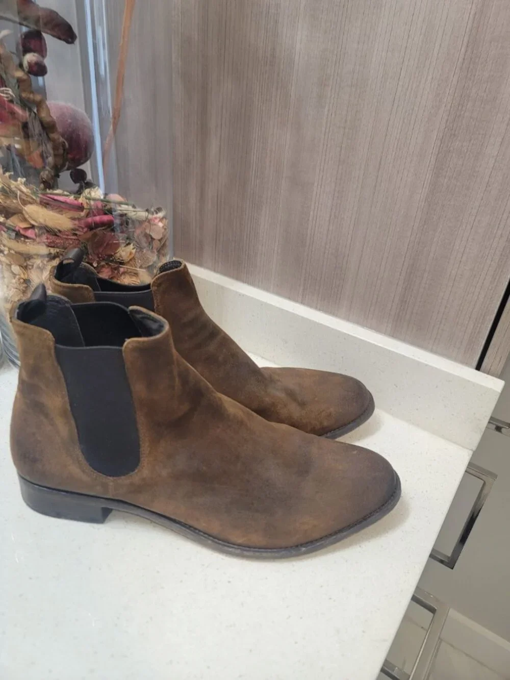 To Boot New York Suede Chelsea Boots Made In Italy Leather Size 11.5 Brown